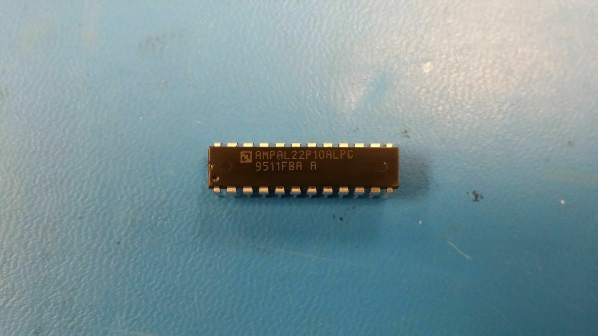 AMPAL22P10ALPC The Advanced Micro Devices AMPAL22P10ALPC is an OT PLD with a 25ns propagation delay and a 5V nominal supply voltage. It comes in a DIP-24 package.