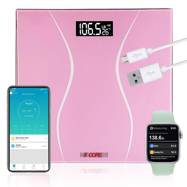 BS 01 R PNK Bluetooth Bathroom Weighing Sca