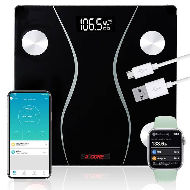 BS 01 R BLK 4 Pcs Bluetooth Bathroom Weighi