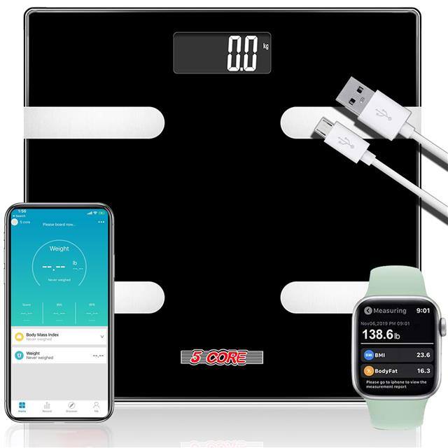 BBS HL R BLK Bluetooth Digital  Bathroom Weig