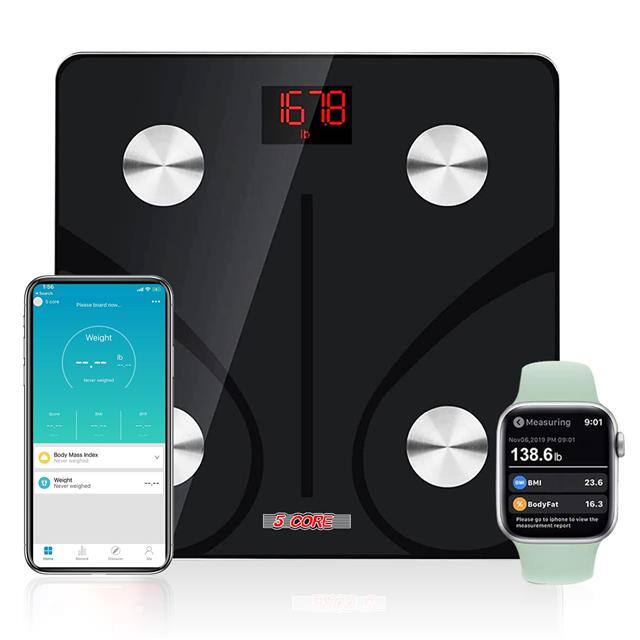 BBS DOT R BLK 2Pcs Digital Bathroom Scale for