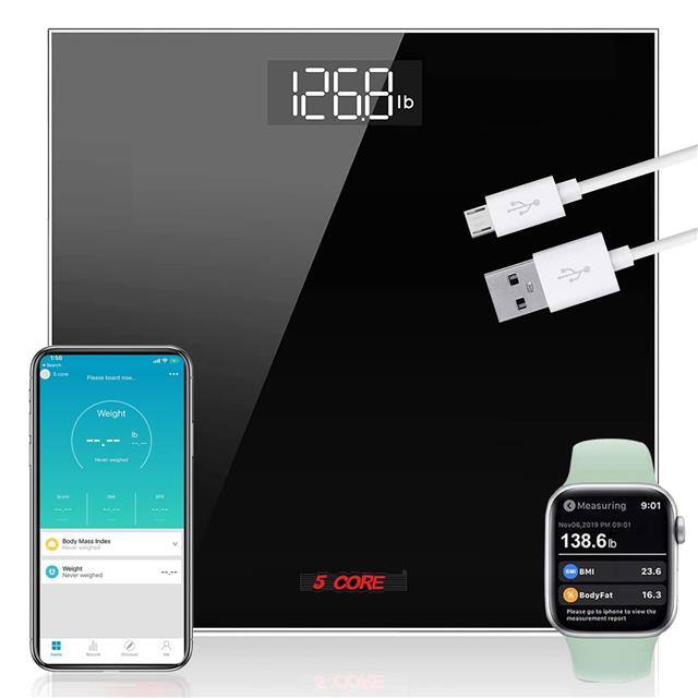 BS 02 R BLK Bluetooth Bathroom Weighing Sca