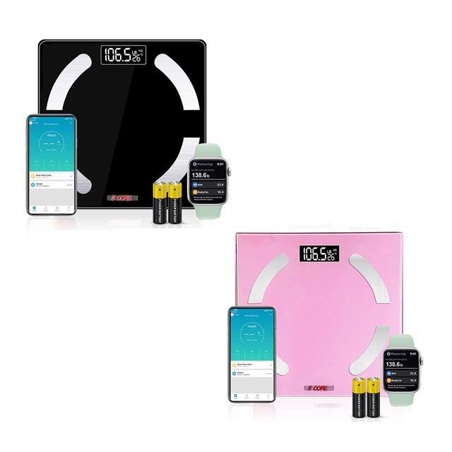 BBS 03 B BLK & PNK 2Pcs Digital Bathroom Scale for Body