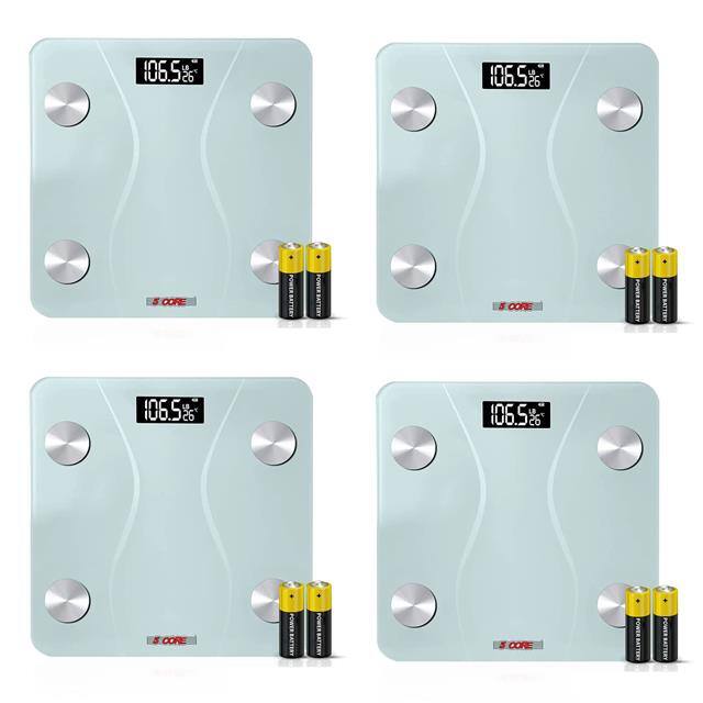 BS 01 B WH 4Pcs Digital Bathroom Scale 400lb/180