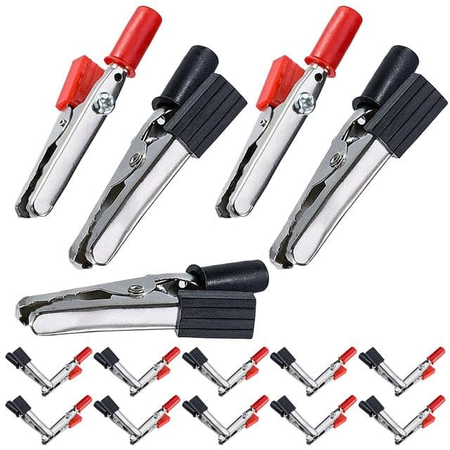 alligator 25 pcs Electrical Clamps Red Black 25Pc