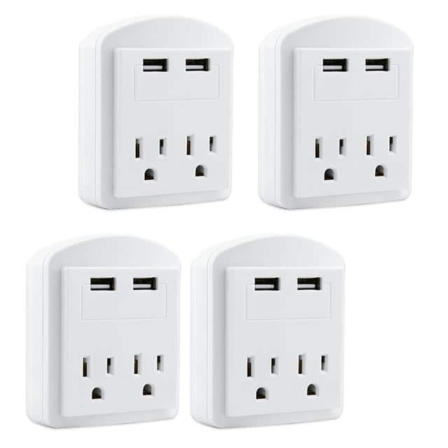 2U2O-4 tector Adapter 2.4A USB Fast Cha
