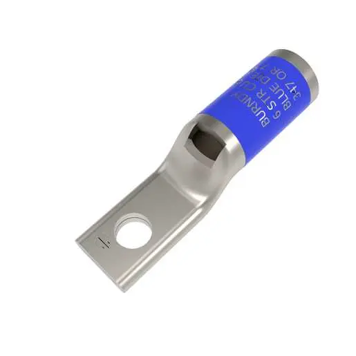 YA6CLNT6 The Hubbell YA6CLNT6 is a 6 AWG copper compression terminal designed for wire termination. It features a standard barrel, narrow tongue, and a #6 stud size.