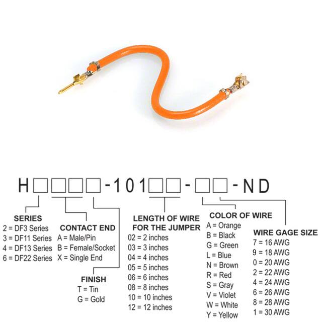 H2ABG-10106-A6 JUMPER-H1503TR/A3049A/H1501TR 6"