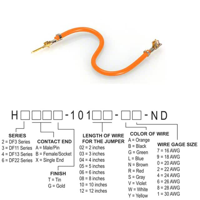 H2ABG-10106-A8 JUMPER-H1503TR/A3048A/H1501TR 6"