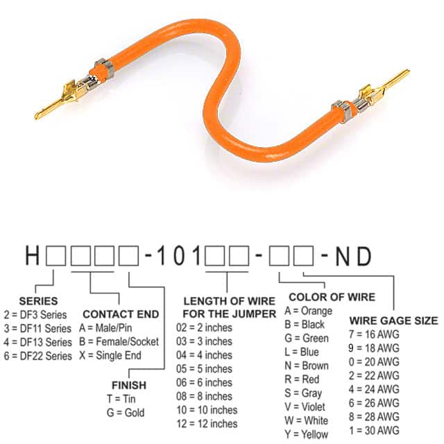 H2AAG-10106-A6 JUMPER-H1503TR/A3049A/H1503TR 6"