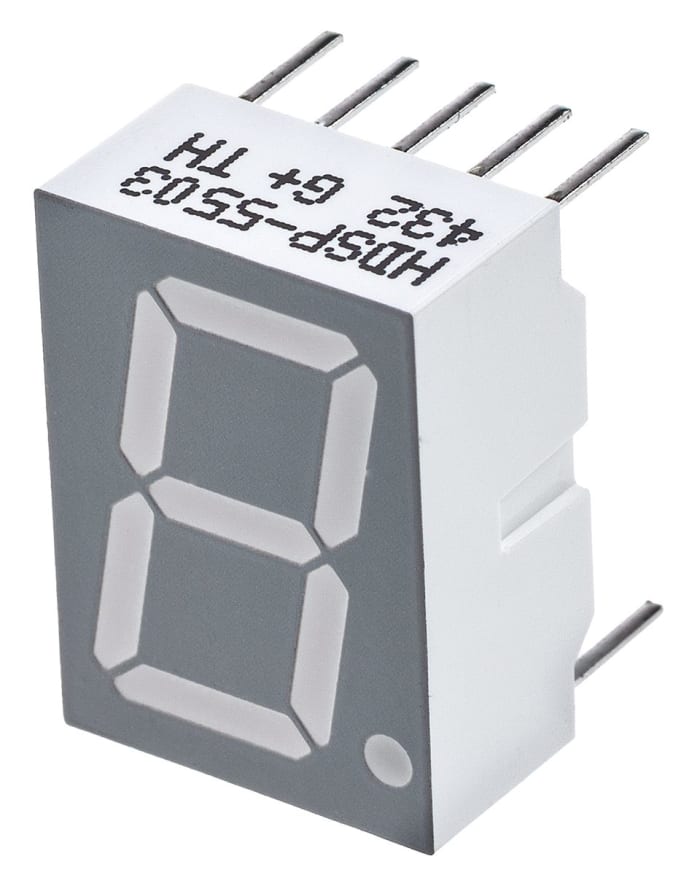 HDSP-5503 The Avago Technologies HDSP-5503 is a single-digit, 7-segment LED display in red. It features a character height of 14.2mm and through-hole mounting.