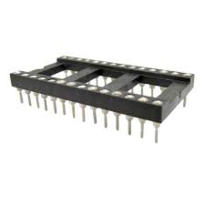 183-1563 This RS PRO DIL socket (183-1563) offers 16 contacts with a 2.54mm pitch and a 3A current rating. It is designed for through-hole mounting.