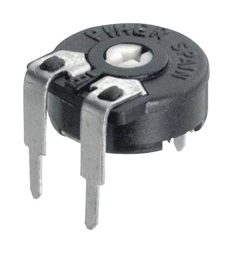 PT10LV10-222A2020 The Amphenol Piher PT10LV10-222A2020 is a single-turn carbon element trimpot with 2.2 kOhm resistance. It features through-hole mounting and a vertical adjustment.