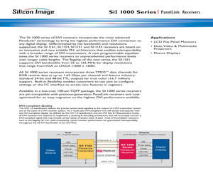 SII1151CLU The Lattice Semiconductor SII1151CLU is a Panel Link Receiver with a commercial operating temperature range of 0°C to 70°C. It comes in an LQFP package.