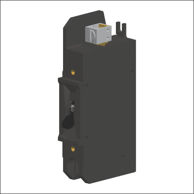 EA1-B0-14-810-32E-BC The Littelfuse Inc. EA1-B0-14-810-32E-BC is a 1-pole hydraulic-magnetic circuit breaker. It features a 100A current rating and a 600VDC voltage rating.