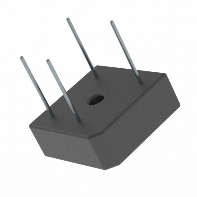 GBPC1210W Single phase bridge rectifier from On Semiconductor rated for 12A average forward current and 1000V repetitive reverse voltage. Packaged in through-hole GBPC-W package.
