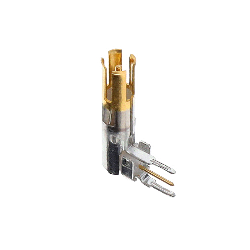 D130361-2 D130361-2 is a female coax socket contact from ITT Cannon featuring right angle mounting, 50 Ohm impedance, and solder cup termination.