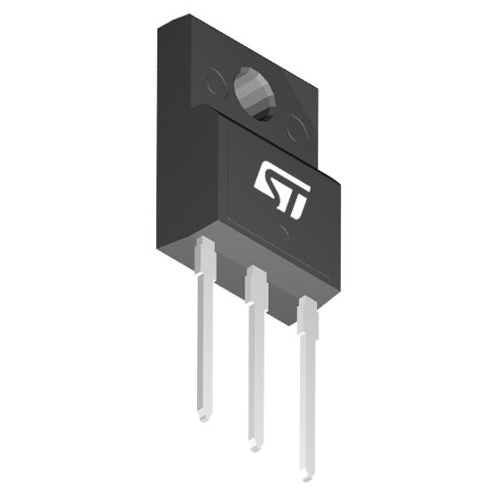 STP9NK50ZFP The STP9NK50ZFP is an N-Channel MOSFET from STMicroelectronics with a 500V drain-source voltage and 7.2A continuous drain current. It is housed in a TO-220FP package.