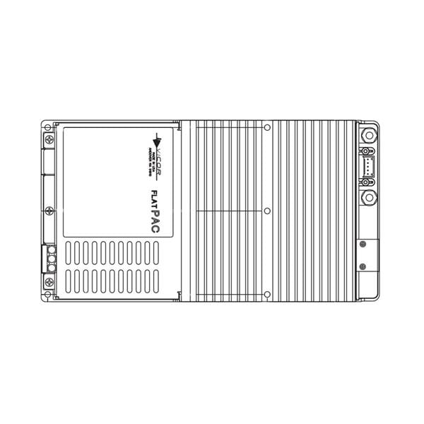 VI-MUB-EQ The Vicor VI-MUB-EQ is an enclosed AC-DC converter with 400W output power and a 95VDC output voltage. It operates with an input voltage range of 90-264 VAC and features an efficiency of 78% to 88%.