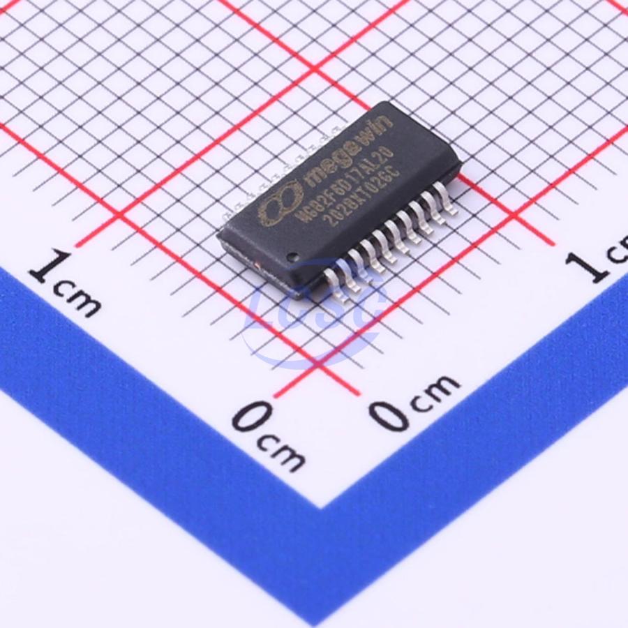 MG82F6D17AL20 The MG82F6D17AL20 is an 8051-based microcontroller from MEGAWIN with 16KB of flash memory and 1KB of RAM. It offers a 12-bit ADC and various timer functions for embedded systems.