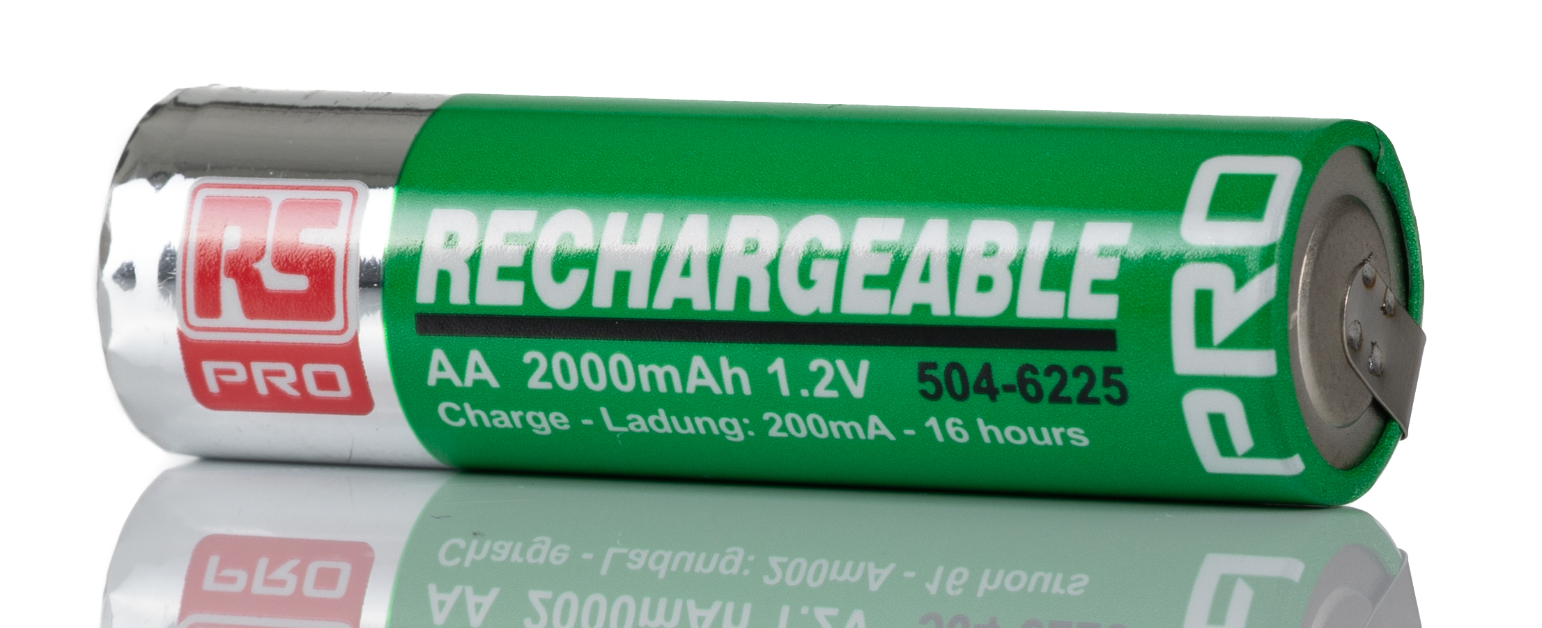 504-6225 This RS Pro NiMH rechargeable AA battery offers a 2000mAh capacity and a 1.2V nominal voltage. It is designed for versatile applications and operates within a temperature range of -10°C to 60°C.