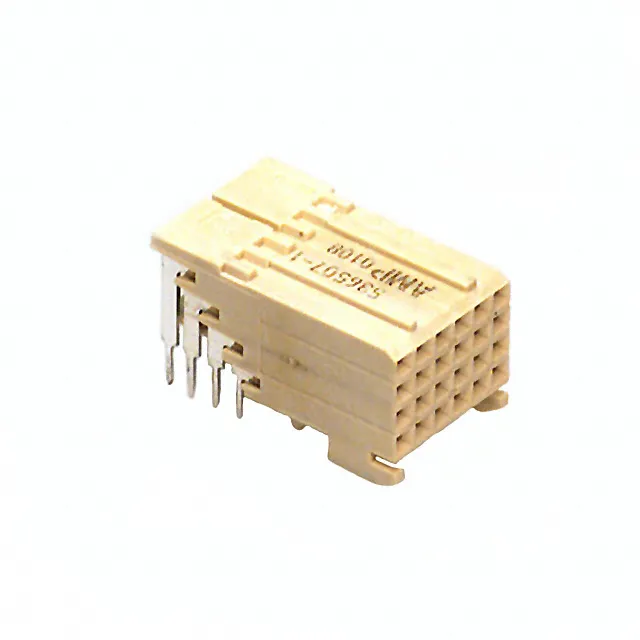 1766717-1 This is a 34-position header connector with male pins and blades, 3 rows, through hole right angle mounting, solder termination, and gold contact finish. It features a mating guide and is black in color.