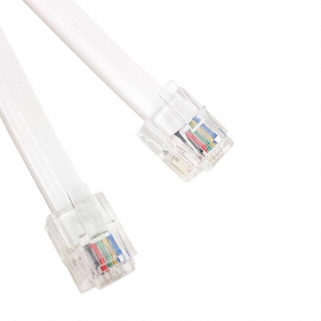 512-26-6600-WH-0025F CABLE MOD 6P6C PLUG TO PLUG 25'
