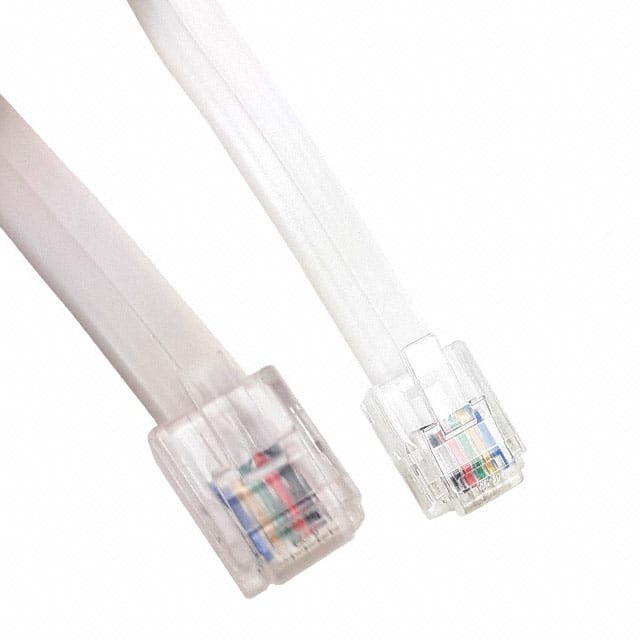 520-26-6600-WH-0005F CABLE MOD 6P6C PLUG TO PLUG 5'
