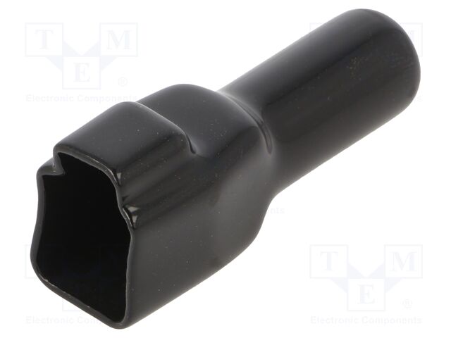 DT6S-BT-BK TE Connectivity DT6S-BT-BK is a black PVC strain relief boot for DEUTSCH DTM series connectors. It supports 6 positions, 180° cable exit, and cables up to 12.7 mm diameter.