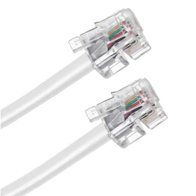 510-26-4400-WH-0010F CABLE MOD 4P4C PLUG TO PLUG 10'