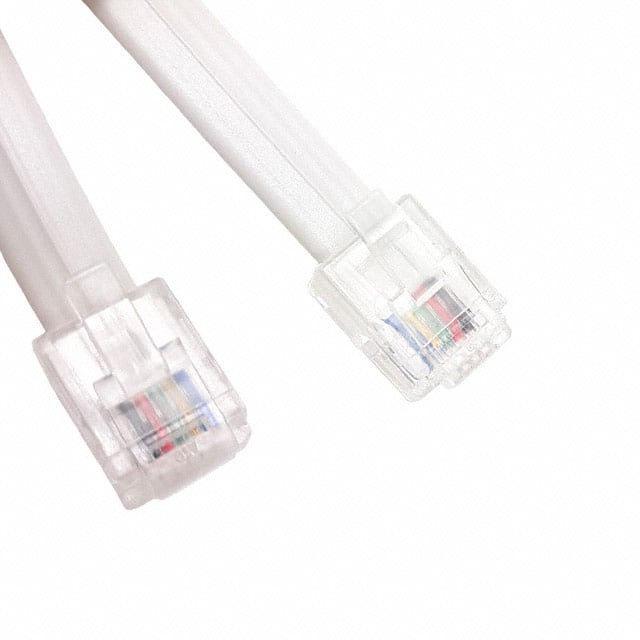 510-26-6600-WH-0025F CABLE MOD 6P6C PLUG TO PLUG 25'