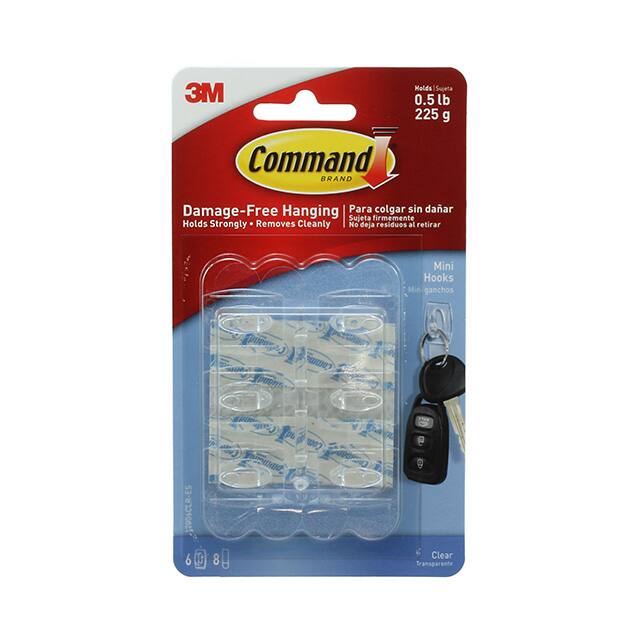 17006CLR-ES MINI CLEAR HOOKS CLEAR STRIPS