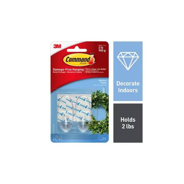 17091CLR-ES COMMAND MEDIUM CLEAR HOOKS W