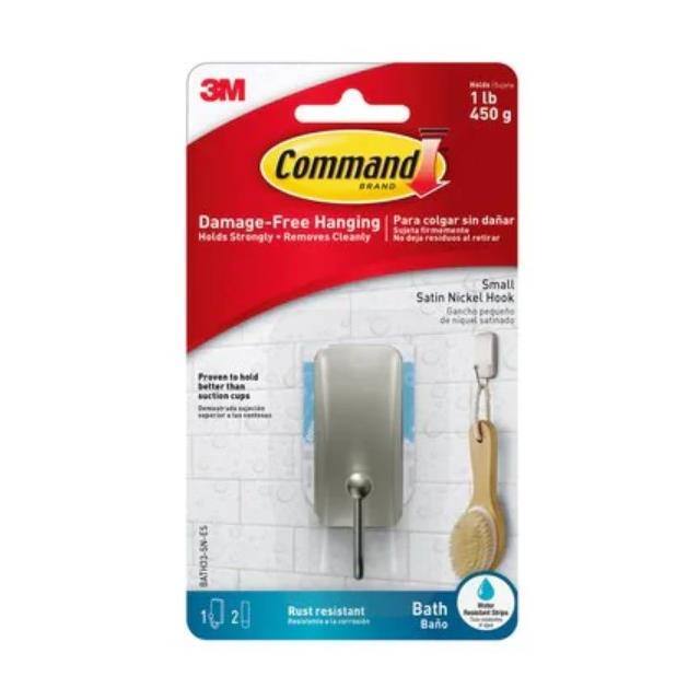 BATH33-SN-ES COMMAND BATH SMALL HOOK SATIN NI