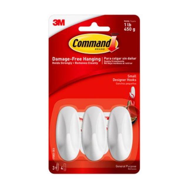 17082-3ES COMMAND SMALL DESIGNER HOOKS, 3