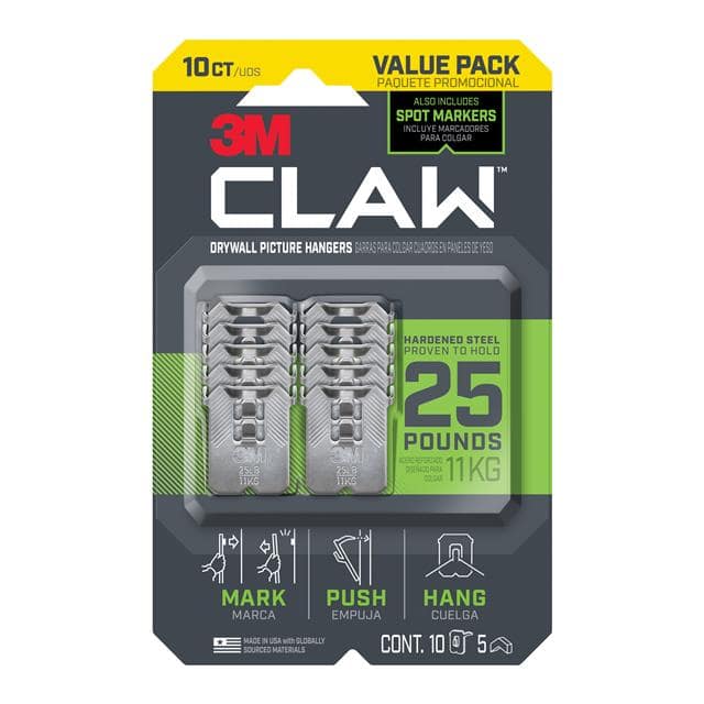 3PH25M-10ES 3M CLAW DRYWALL PICTURE HANGERS