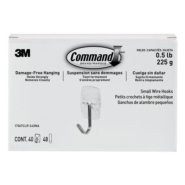 17067CLR-S40NA COMMAND CLEAR SMALL WIRE HOOK 17
