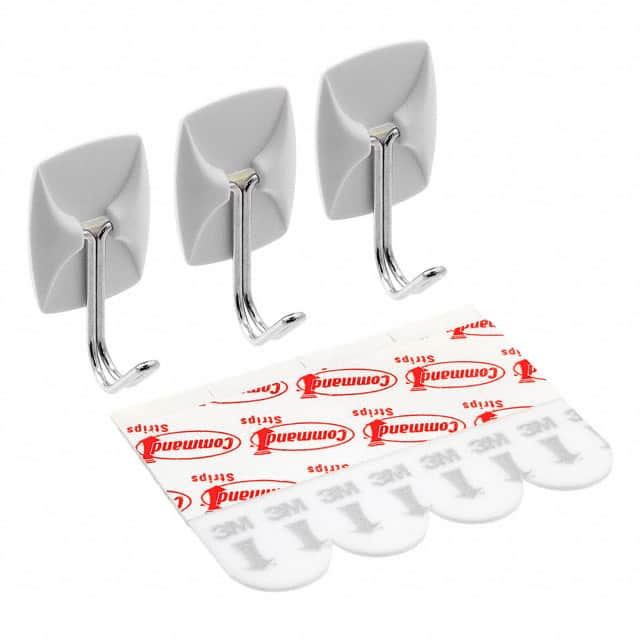 17067ES SMALL WIRE HOOK 3 HOOKS 4 STRIPS