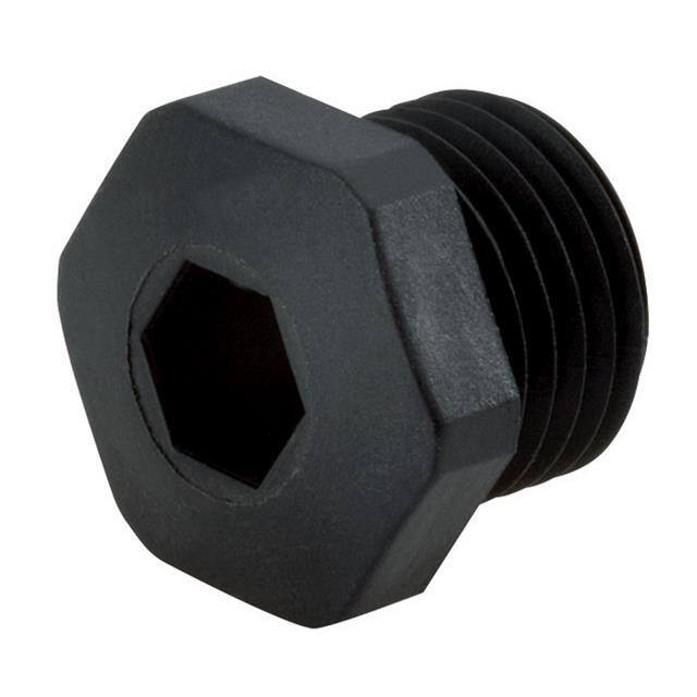 HP-21-BK HEX PLUG NYLON PG21 BLACK