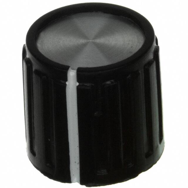 PKG50B1/4 KNOB RIBBED 0.250" PLASTIC