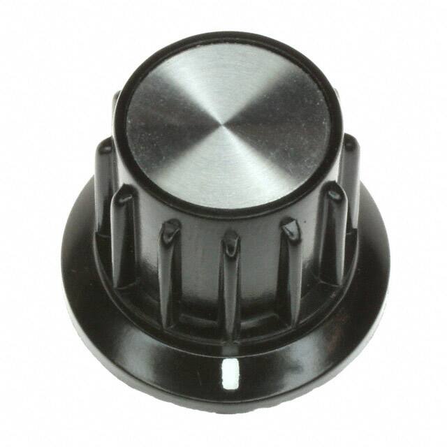 PKA70B1/4 KNOB RIBBED W/SKIRT 0.250" PLAST