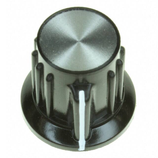 PKAP50B1/4 KNOB RIBBED W/SKIRT 0.250" PLAST