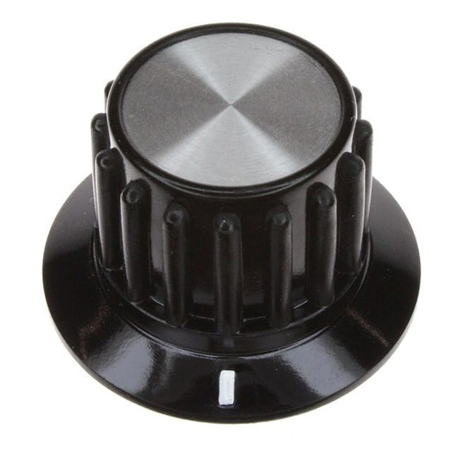 PKA90B1/4 KNOB RIBBED W/SKIRT 0.250" PLAST
