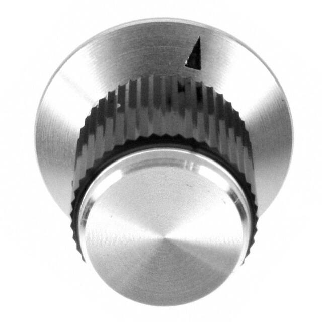 KNS501BA1/4 KNOB KNURLED W/SKRT 0.250" METAL