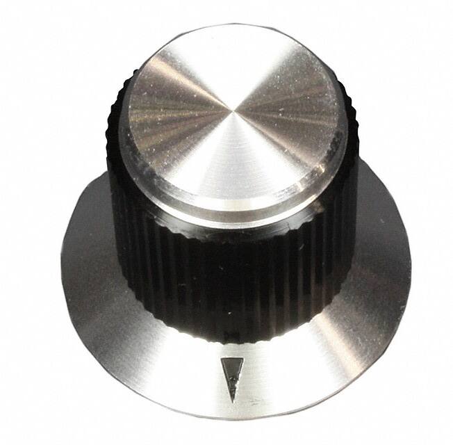 KNS501BA1/8 KNOB KNURLED W/SKRT 0.126" METAL