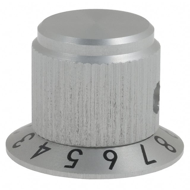 SC-63-3-5 KNOB KNURLED W/SKRT 0.250" METAL