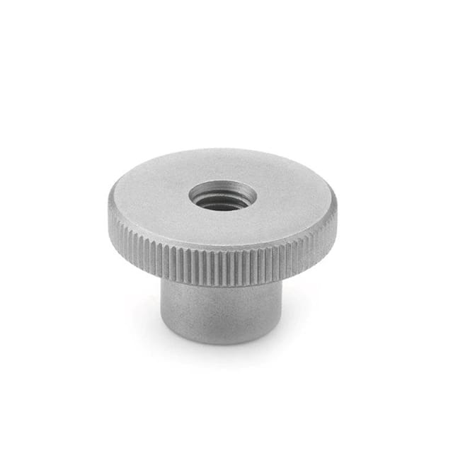 466-M4-NI STAINLESS KNURLED NUT, THRU HOLE