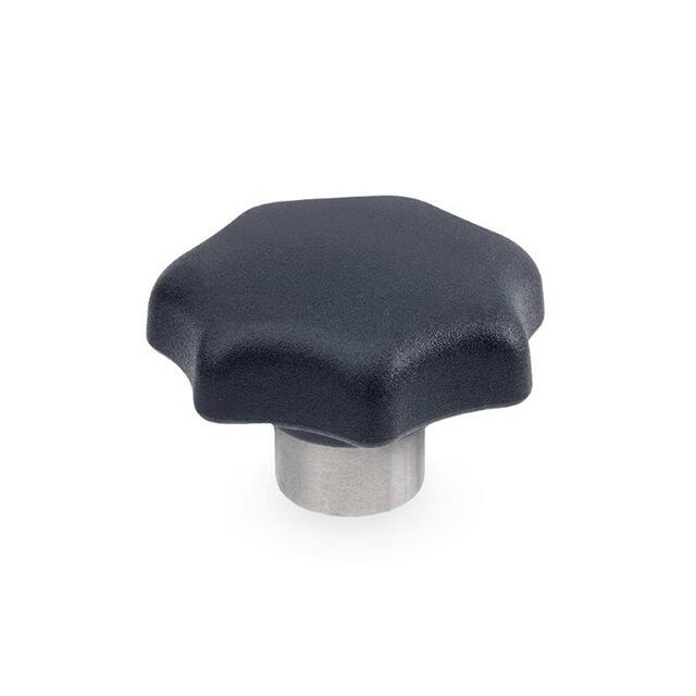 8TP95/E PLASTIC STAR KNOB, STEEL HUB