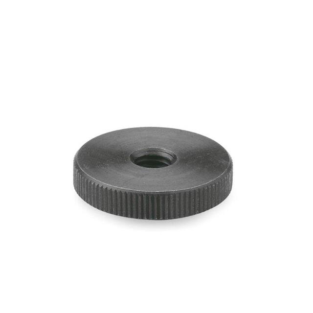 467-M5 STEEL FLAT KNURLED NUT THRU HOLE