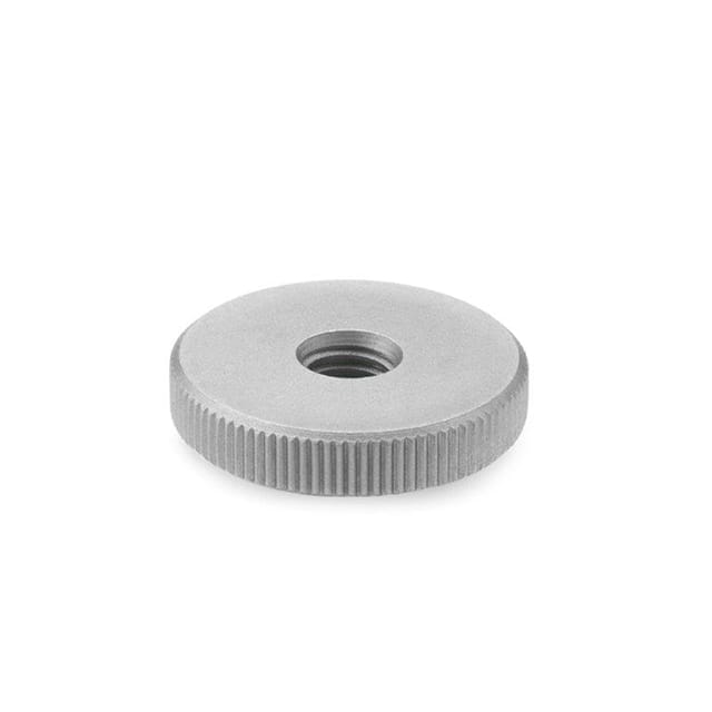 467-M4-NI S.S. FLAT KNURLED NUT THRU HOLE